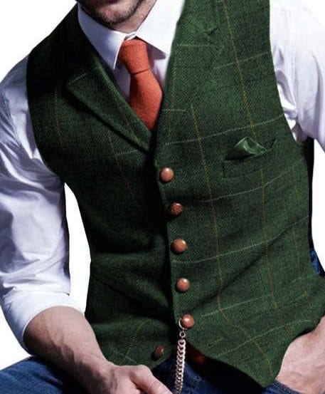Gilet sur mesure en tweed