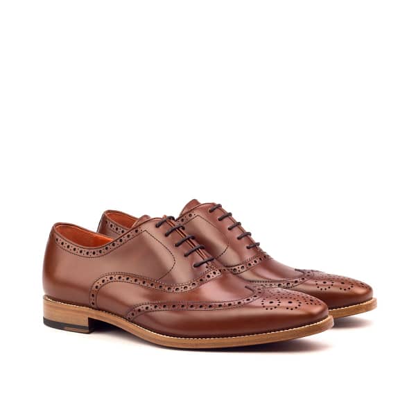 Richelieu, bout fleuri, cuir pleine fleur, semelle cuir